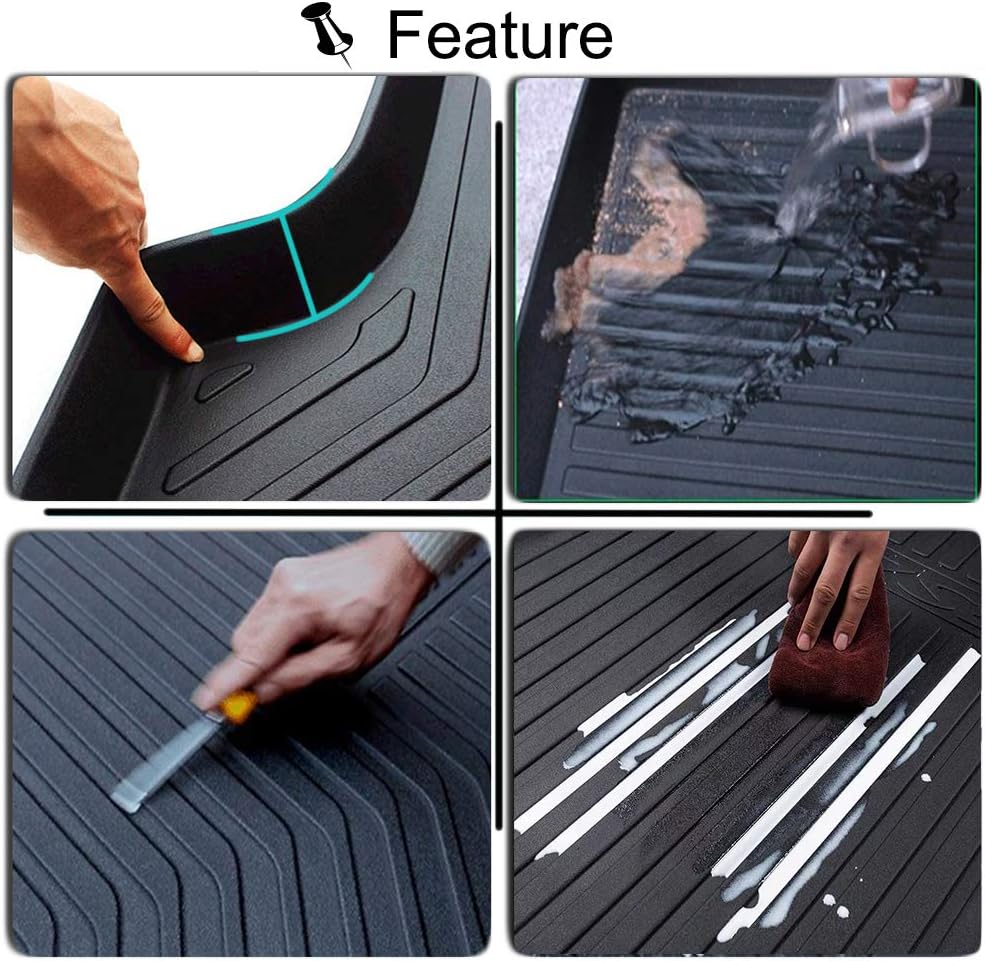 Cargo Liner Rear Cargo Tray Trunk Floor Mat Protector Pack of 2 V542933