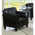 Black Tufted Faux Leather Accent Chair B260728