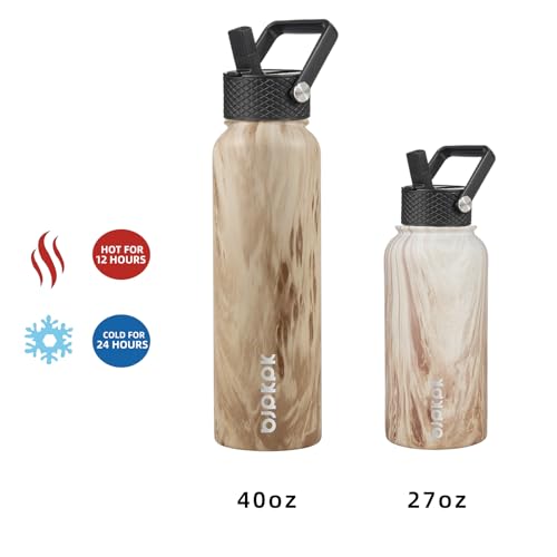 Half Gallon Insulated Stainless Steel Water Bottle with Straw Lid, Black U422465