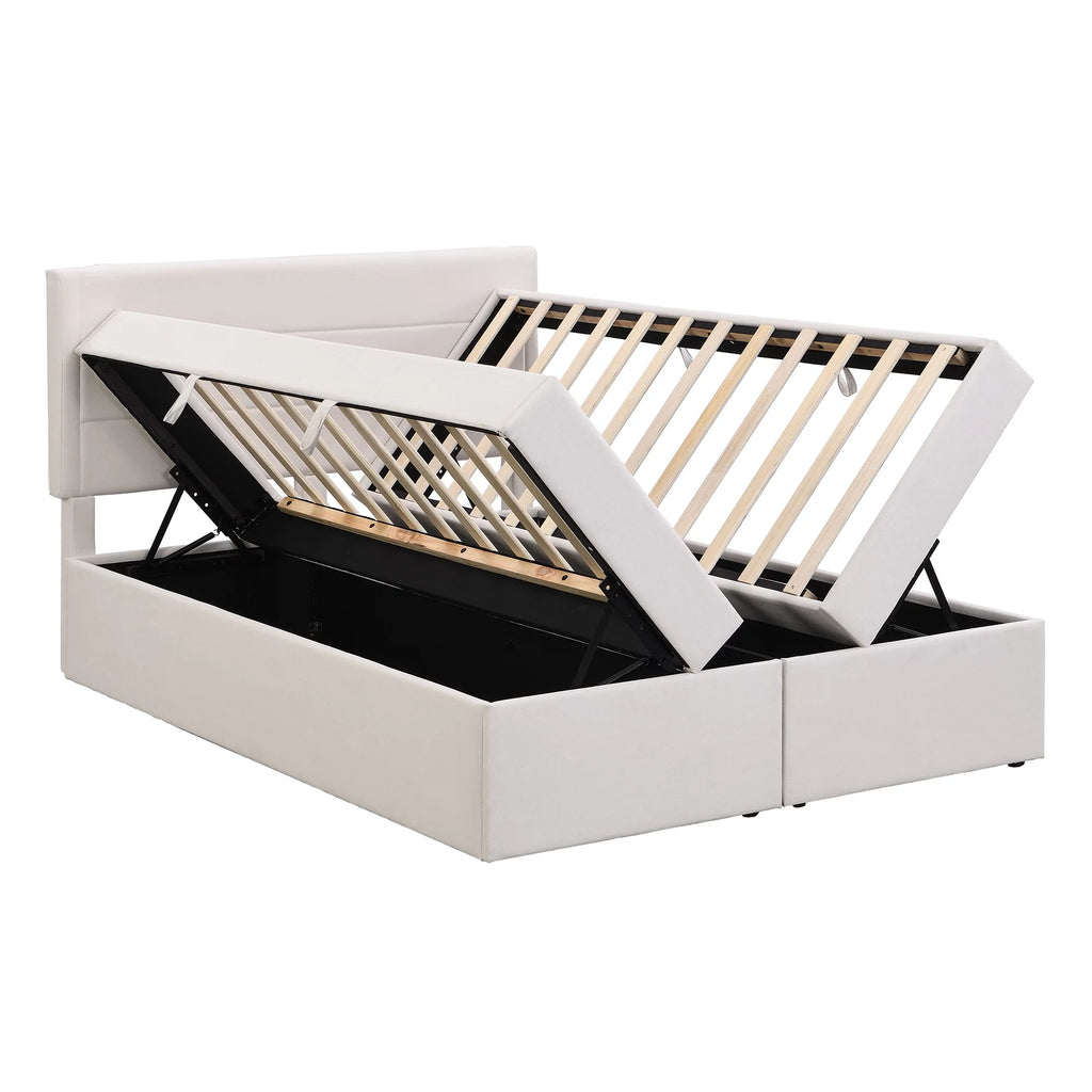 Full Size Lift-up Upholstery Platform Bed with Storage S44035