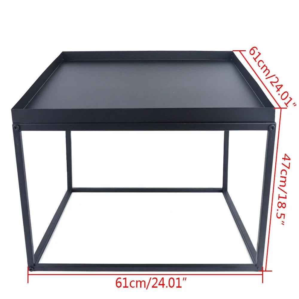 24" Black Metal Square Side Table Z4474
