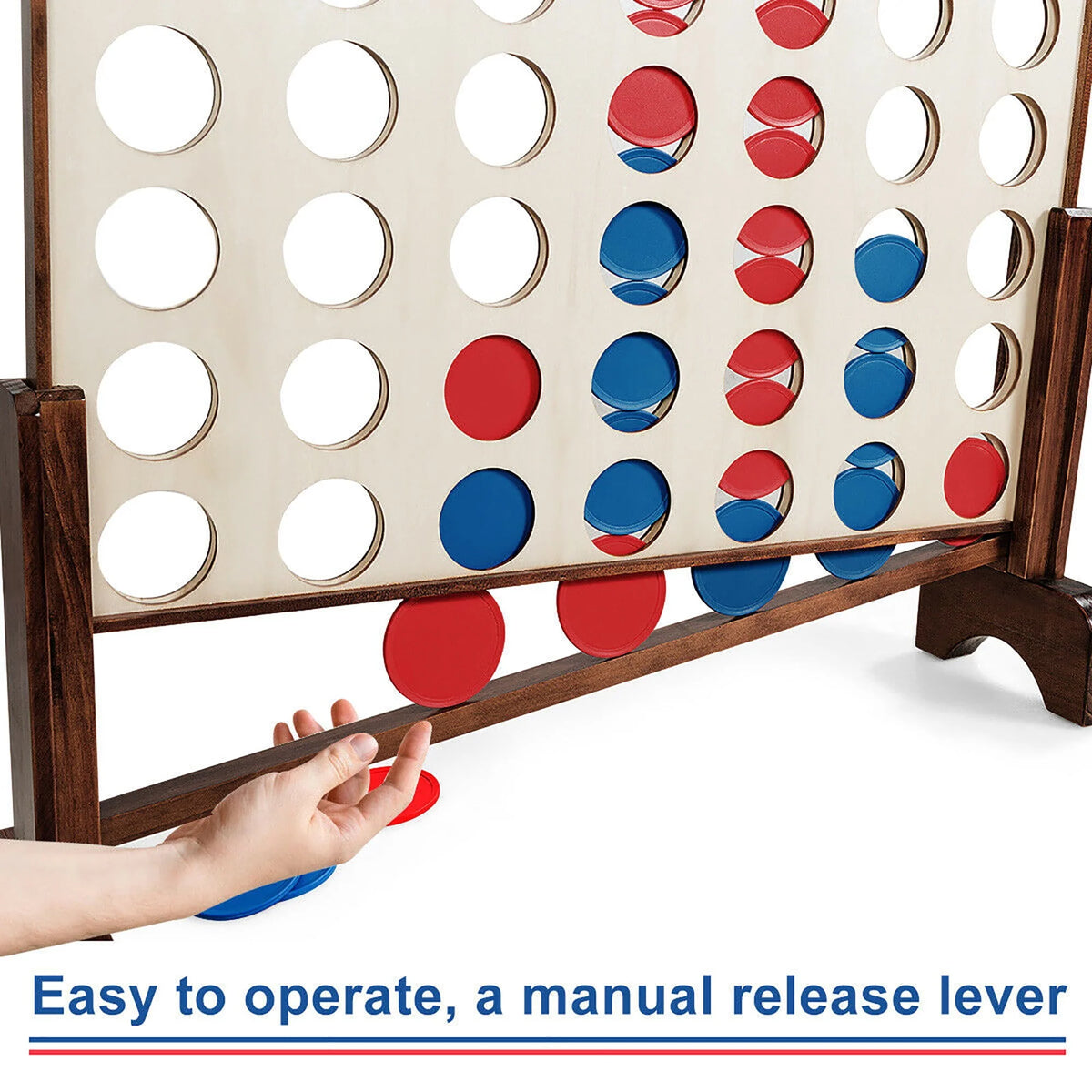 4 In A Row Wood Board Game with Carrying Bag B7735