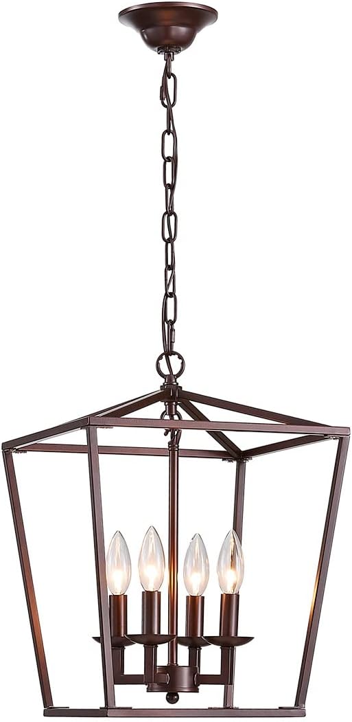 Lantern Pendant Light Iron Cage 1 E26 Bulbs Gold Plating X56307