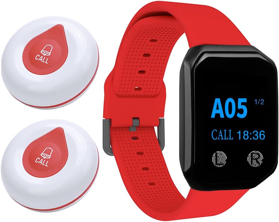 Nursing Call Button with 1 Waterproof Caregiver Watch and 2 Call Buttons V545775
