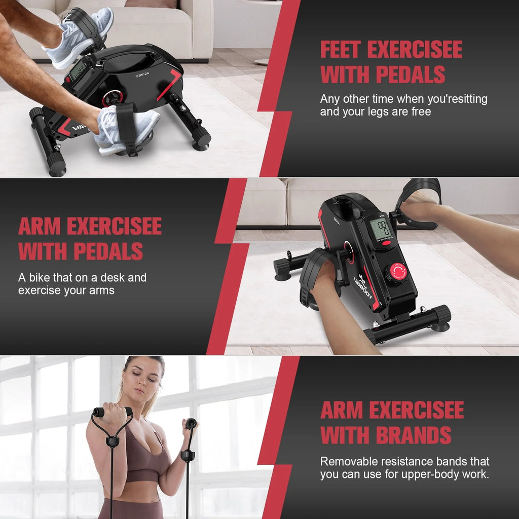 Mini Exercise Bike with Resistance Bands X690976