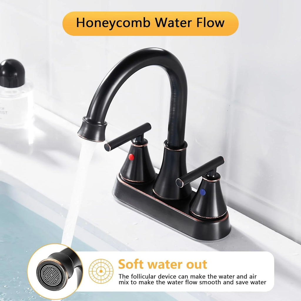 4 Inch 2 Handle Brushed Nickel Bathroom Sink Faucet A499