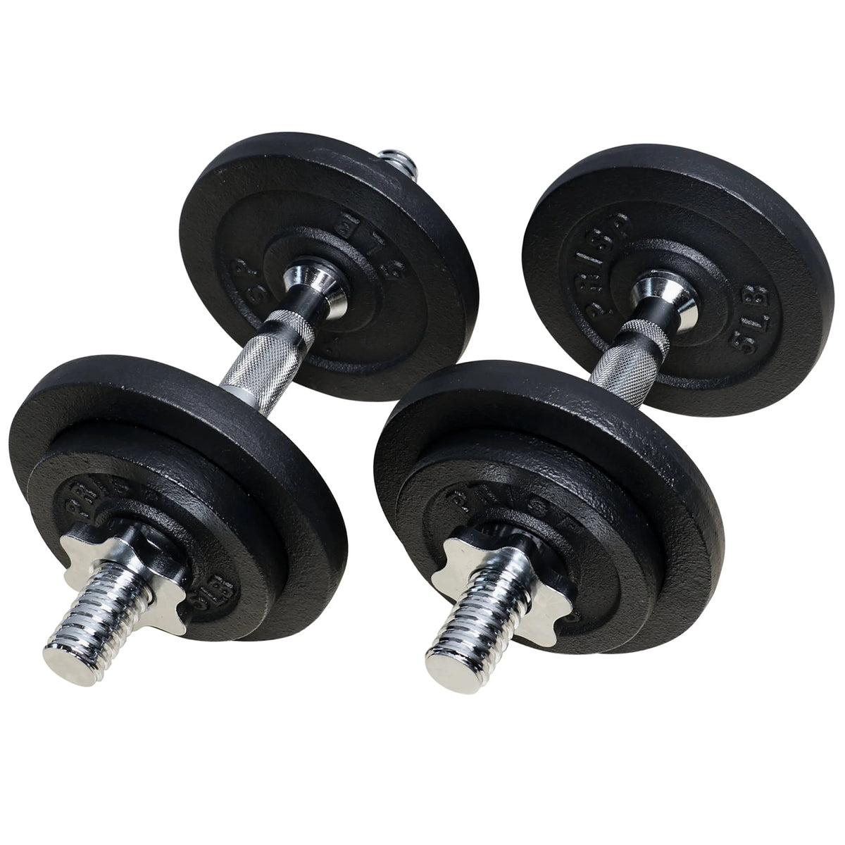 Adjustable Weight Dumbbells Set with Cast Iron Plates X658