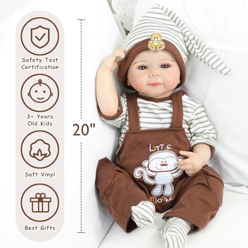 20" Realistic Lifelike Newborn Baby Doll Full Vinyl Body H7450