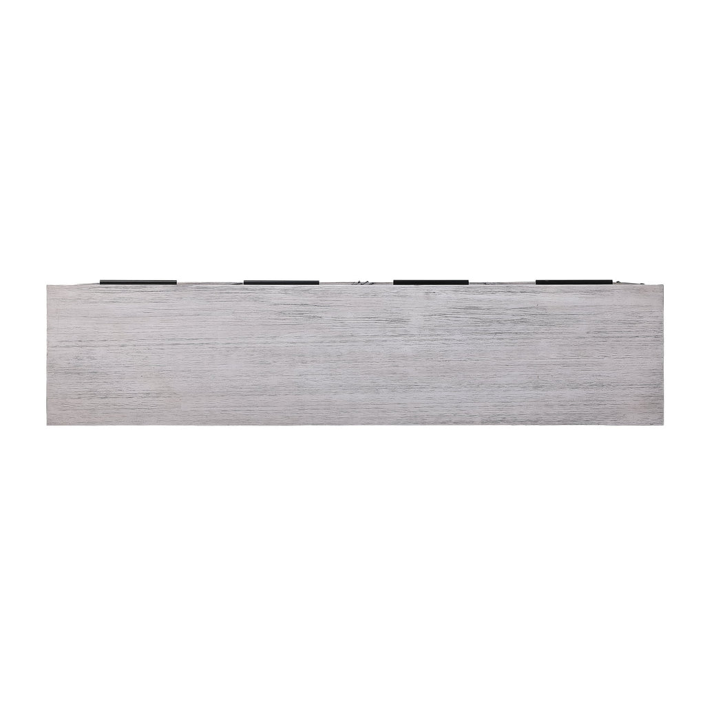 White Wood Four Door Media Credenza P42699