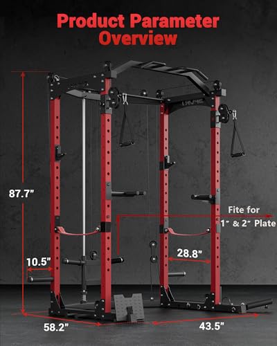 Power Cage with Cable Crossover System 1600LBS Weight Capacity E755589