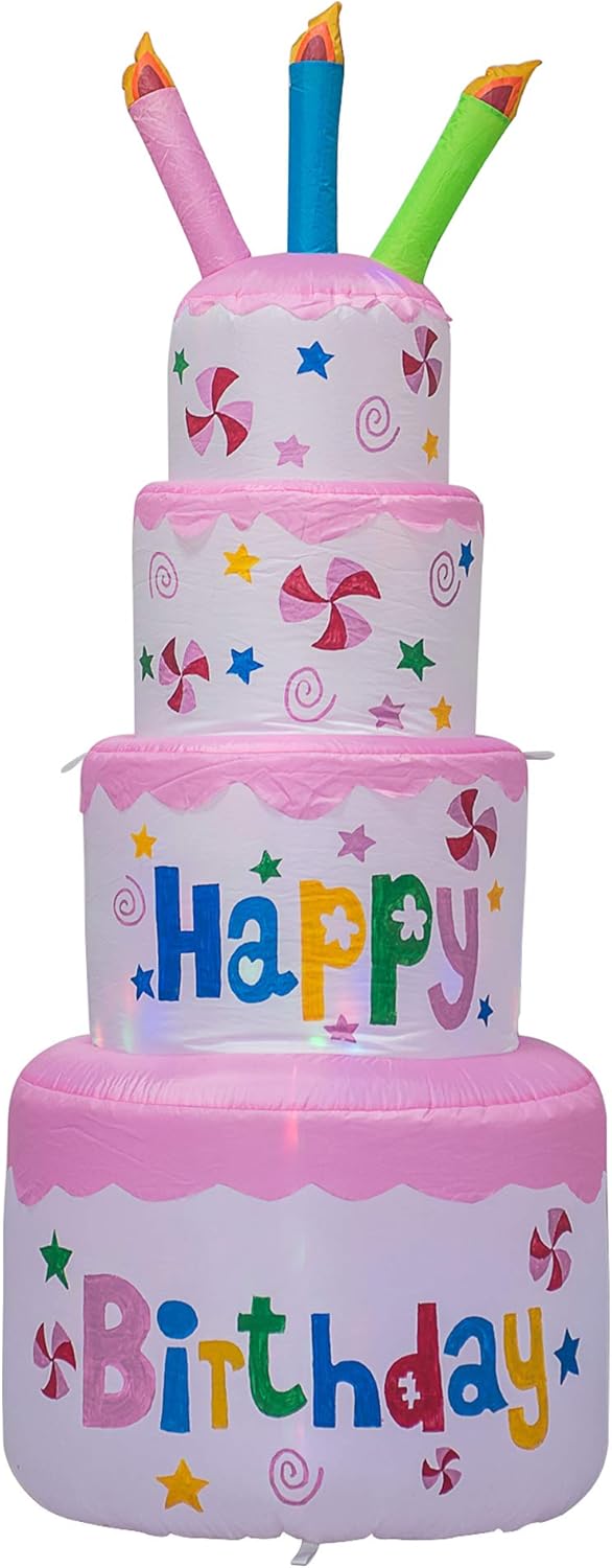6 Feet Inflatable Birthday Cake with Candle E16555