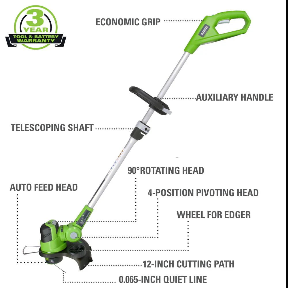 24V Cordless String Trimmer/Edger with 2.0 Ah Battery & Charger O167626