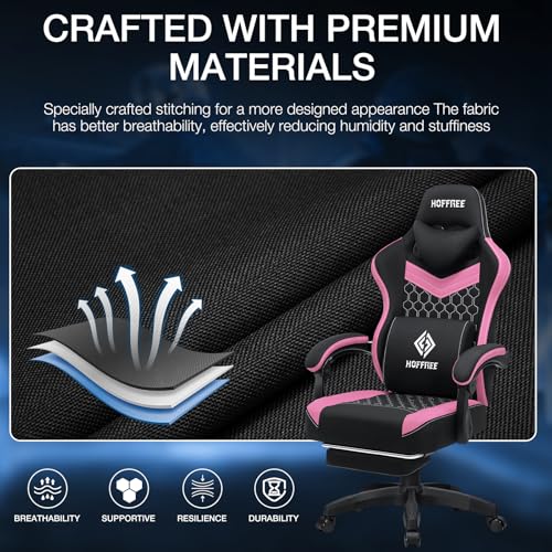Fabric Gaming Chair with Footrest and Lumbar Support Green and White G871921