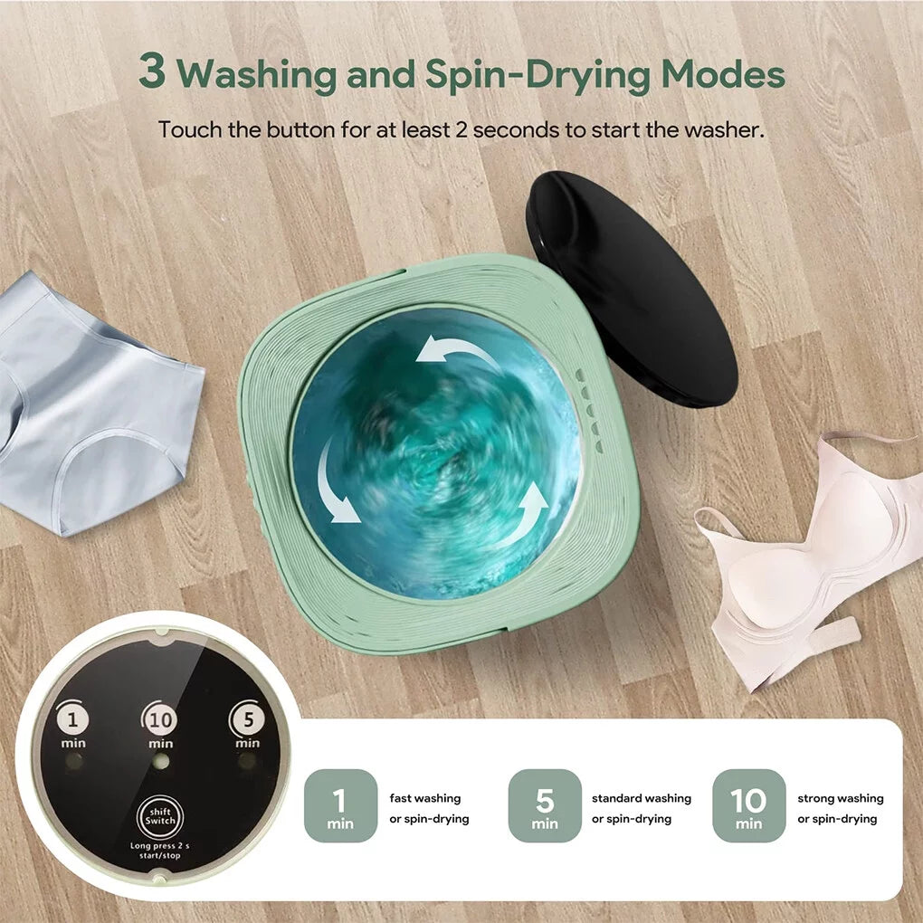 6.5L Portable Foldable Mini Washing Machine with Drain Basket W99741