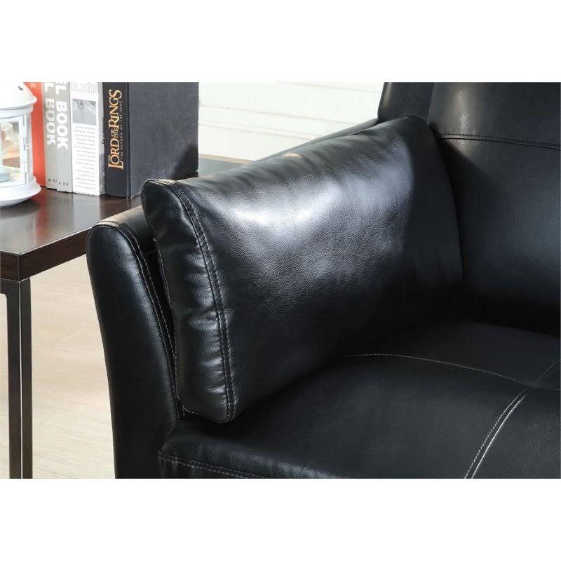 Black Tufted Faux Leather Accent Chair B260728