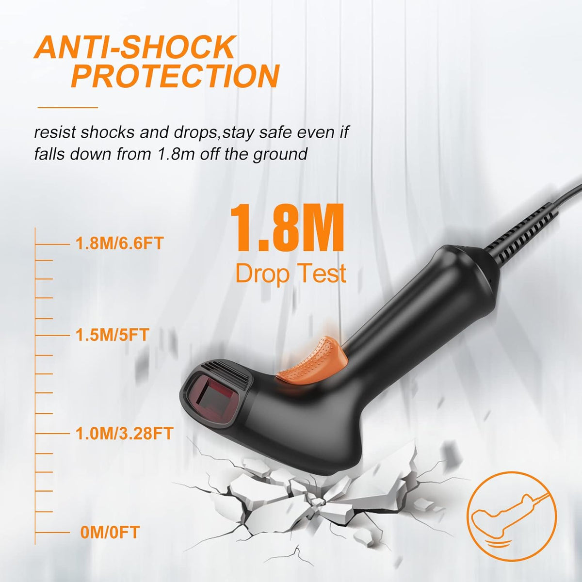 Handheld 1D Barcode Scanner with USB Cable Pack of 2 D74251