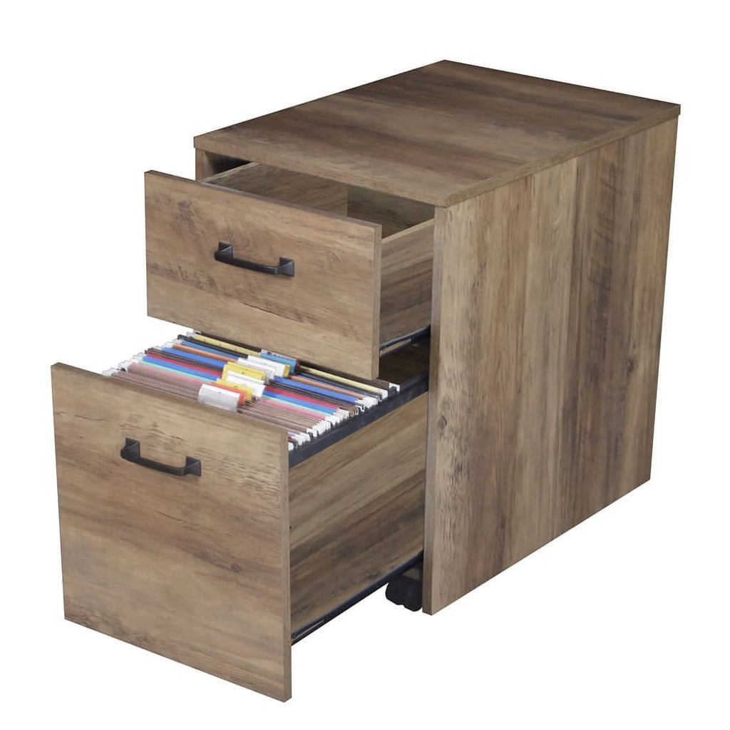 Rustic Oak Finish Mobile File Cabinet G88491