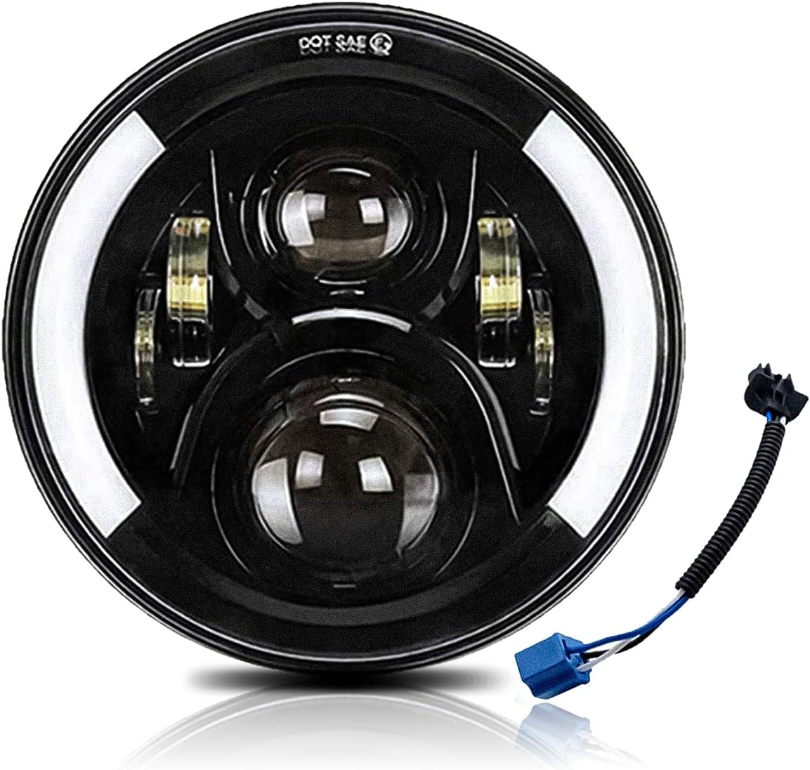 7Inch Round LED Motorcycle Headlights with Housing Bucket Mount Bracket B1613