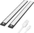 24 inch Wireless Motion Sensor Rechargeable LED Cabinet Lights Black 2 Pack N302825