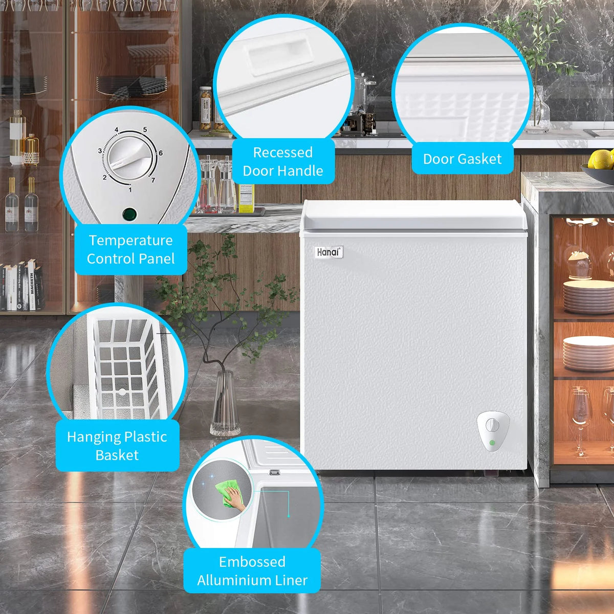 3.5 Cu.ft White Chest Freezer S145