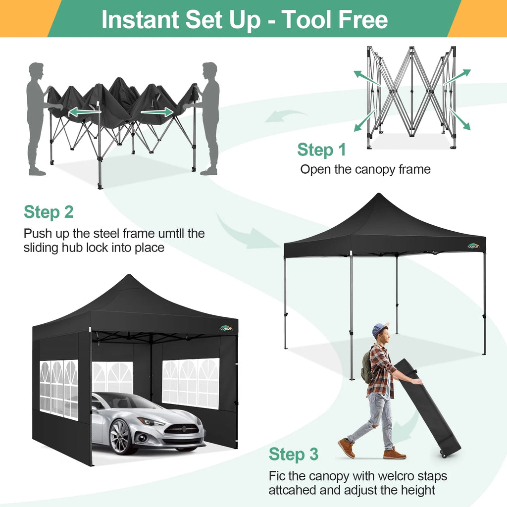 10'x20' Blue Pop Up Canopy Tent with 6 Removable Sidewalls V309