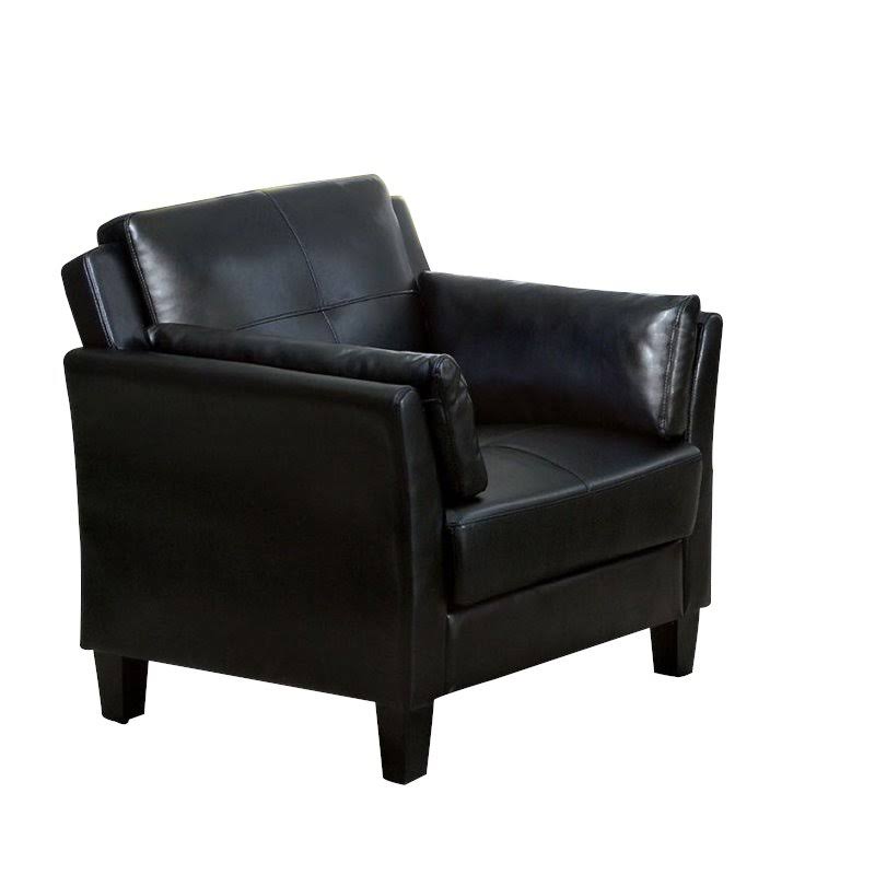 Black Tufted Faux Leather Accent Chair B260728