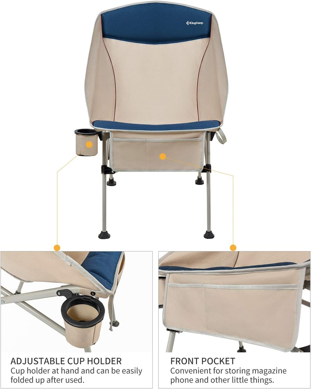 Folding Camping Chair with Cup Holder & Carry Bag Z926395