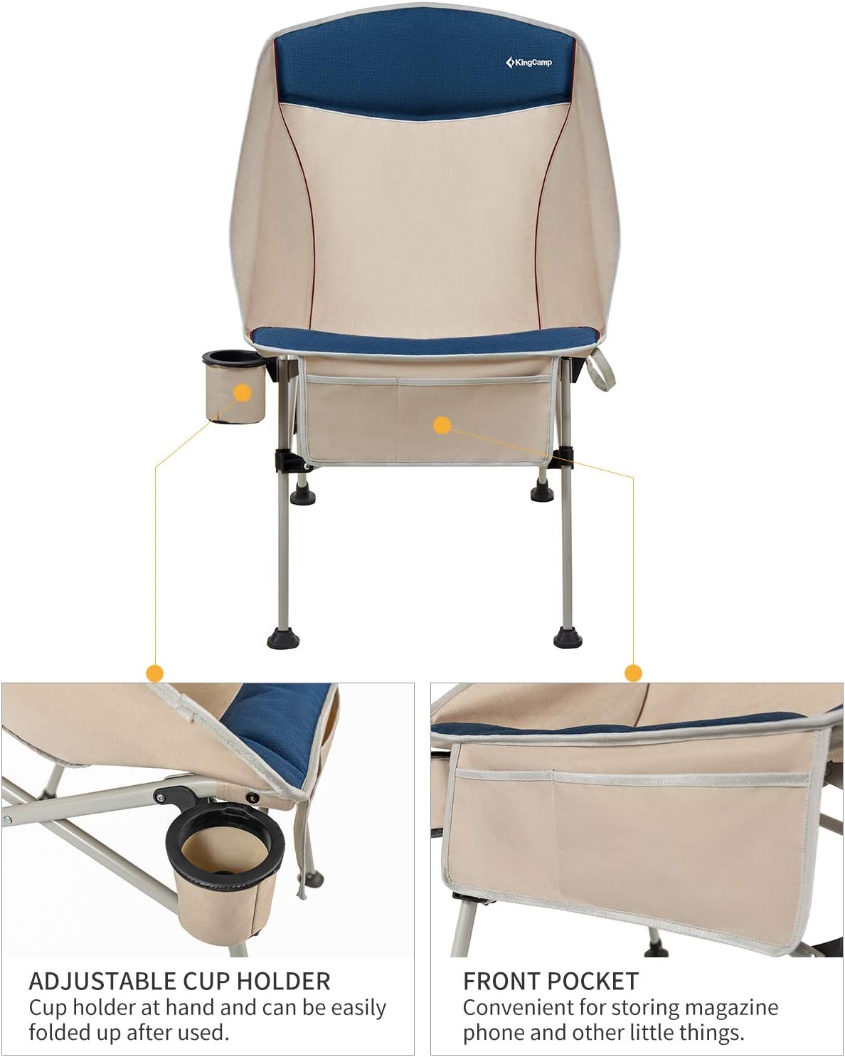 Folding Camping Chair with Cup Holder & Carry Bag Z926395