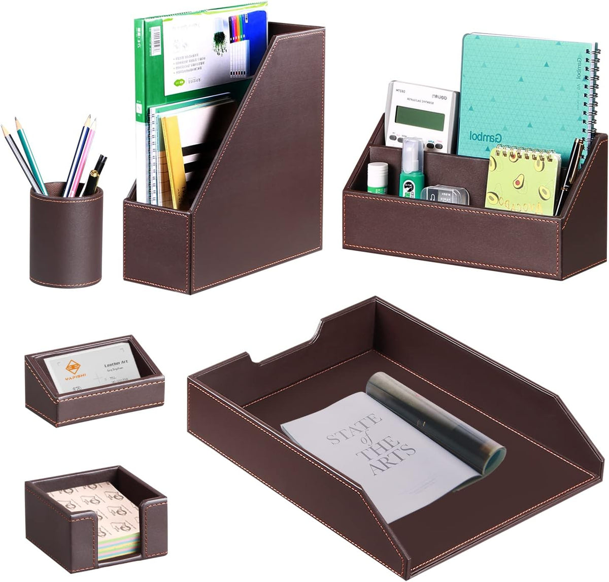 6 Piece Office Supplies Storage Caddy Set T951