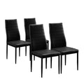 Set of 4 Black PU Leather Dining Side Chairs H927