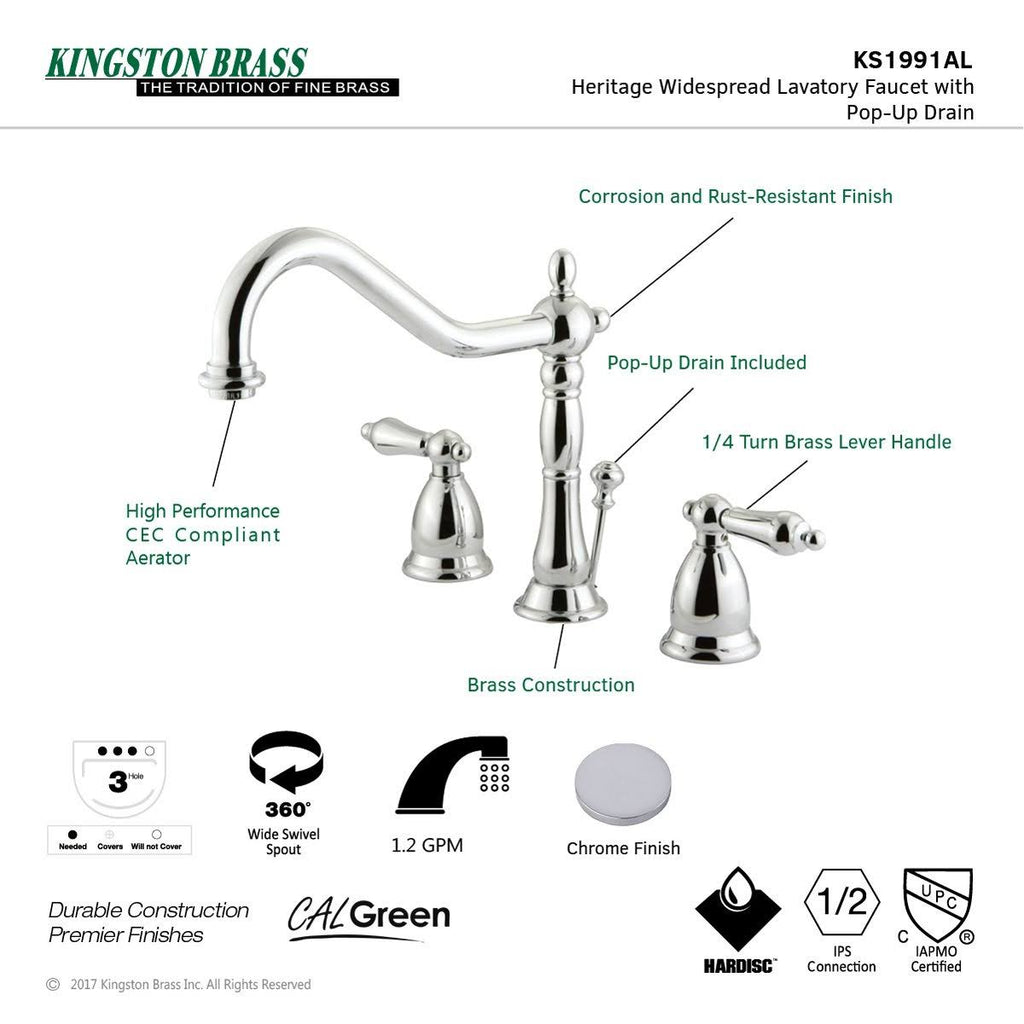 Oil Rubbed Bronze Widespread Lavatory Faucet with Pop-Up X2597