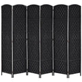 3 Panel 6FT Tall Wicker Weave Room Divider R93642
