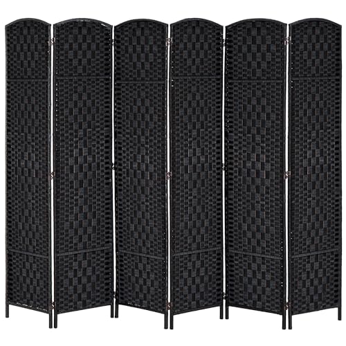 3 Panel 6FT Tall Wicker Weave Room Divider R93642