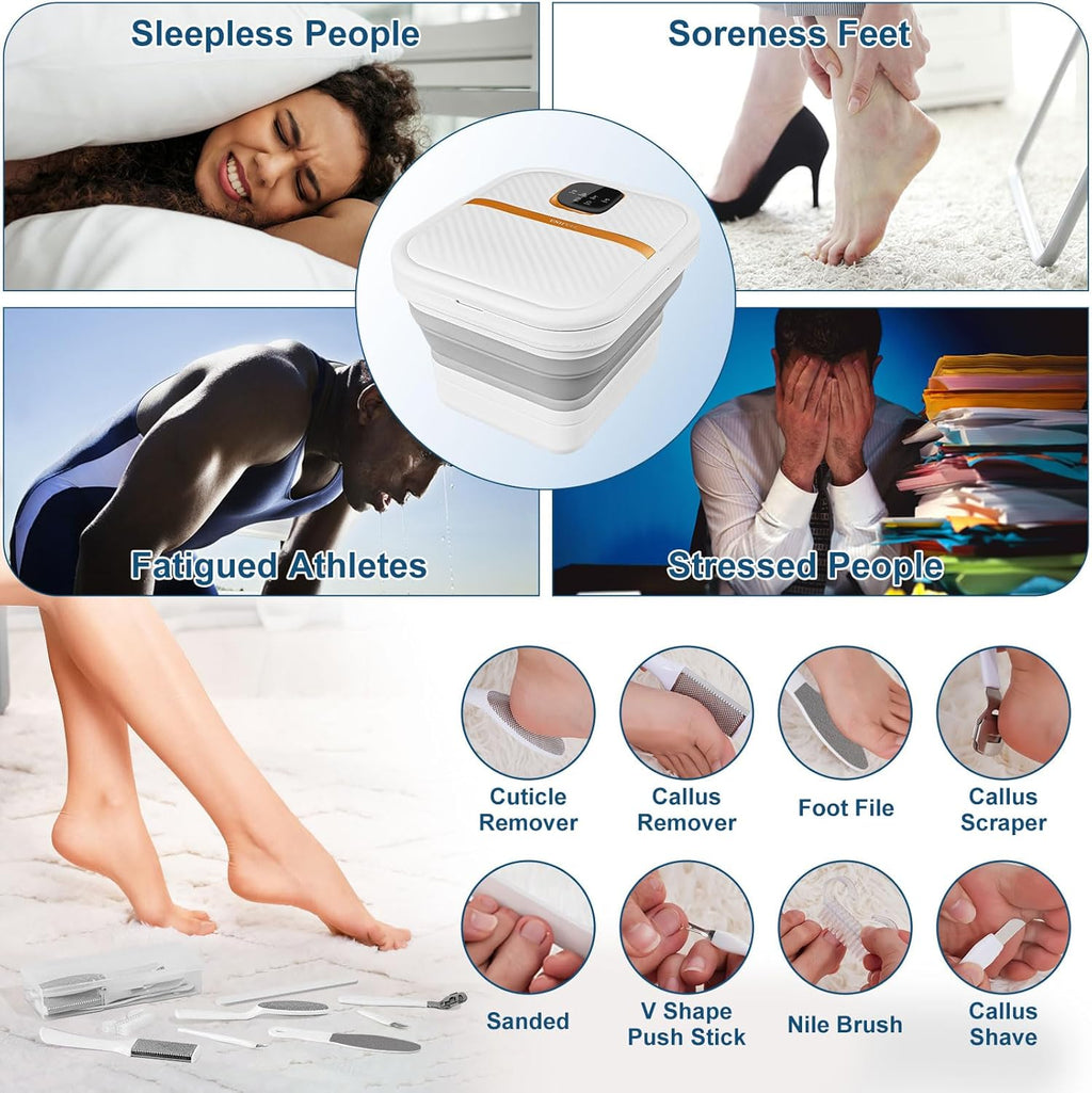Collapsible Foot Spa Bath with Heat and Massager T45544