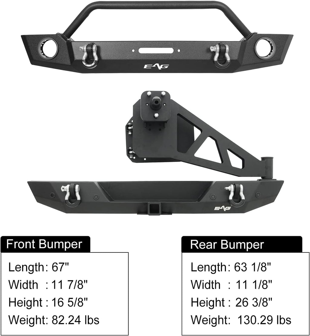 Front and Rear Bumper with Tire Carrier B9737