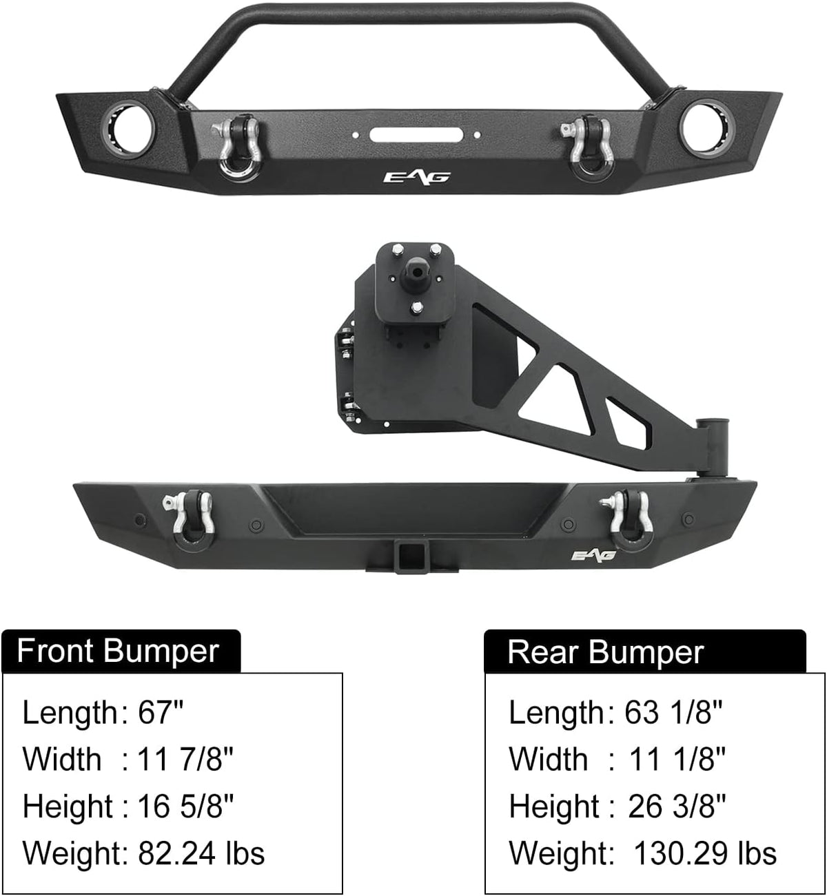 Front and Rear Bumper with Tire Carrier B9737