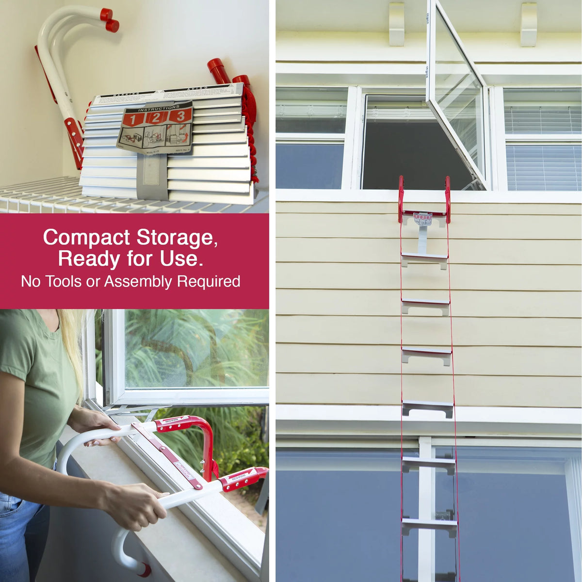 25 Foot Three Story Emergency Escape Ladder N9104