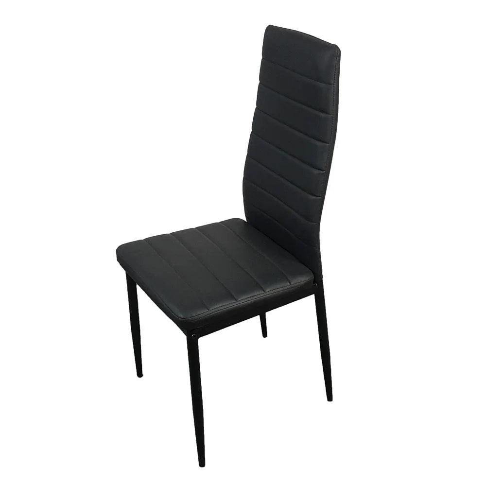 Set of 4 Black PU Leather Dining Side Chairs H927