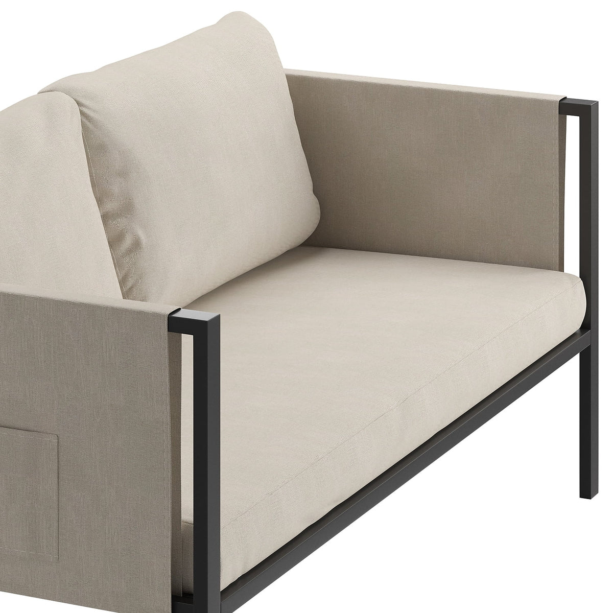 Light Gray Steel Patio Loveseat J14490