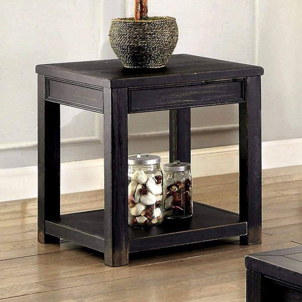 Antique Black End Table D786