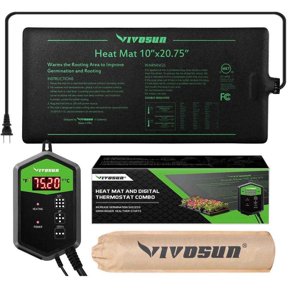 Seedling Heat Mat and Digital Thermostat Combo Set U396