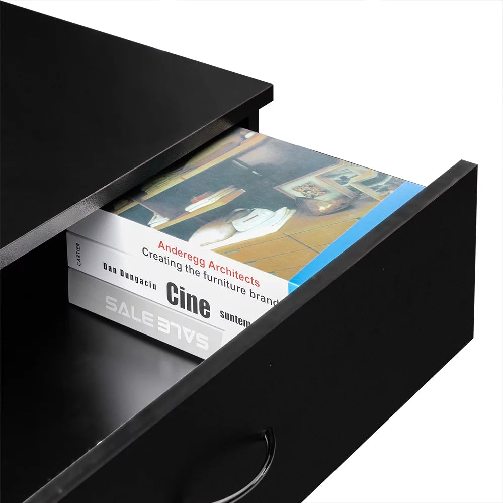 Black 4 Drawer Wood Nightstand C801919
