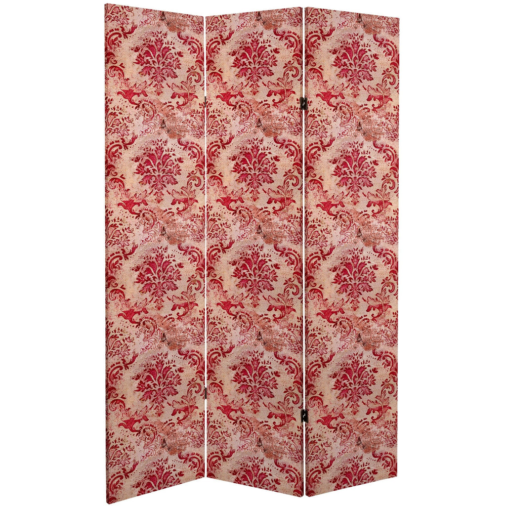 6 ft. Tall Aged Damask Canvas Room Divider B729188