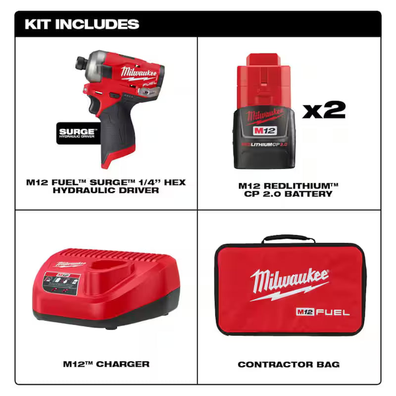 12-Volt Lithium-Ion 1/4 in. Cordless Hex Impact Driver Compact Kit K53825