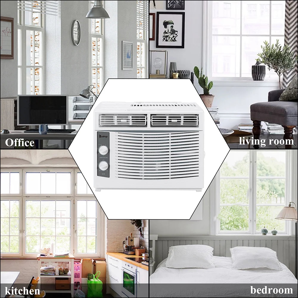 5000 BTU 115V Window-Mounted Compact Air Conditioner, White Z69490