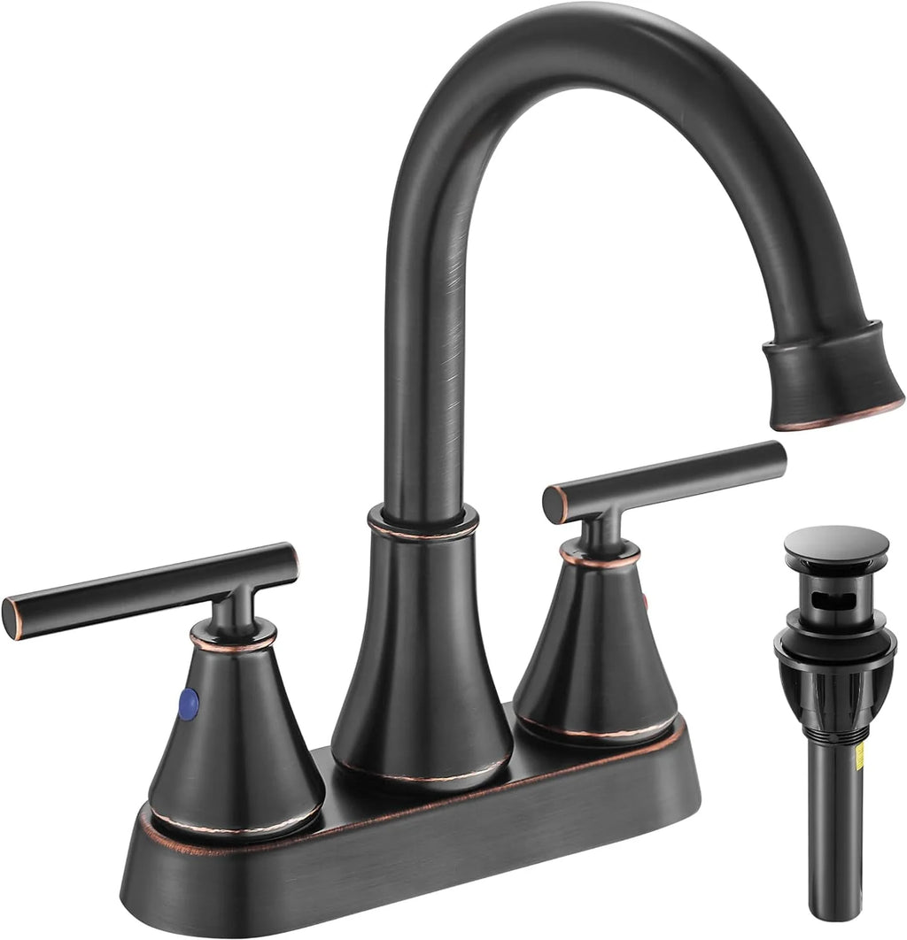 4 Inch 2 Handle Brushed Nickel Bathroom Sink Faucet A499