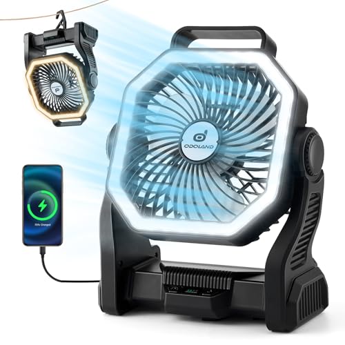 20000mAh Rechargeable Camping Fan with LED Lantern S147369