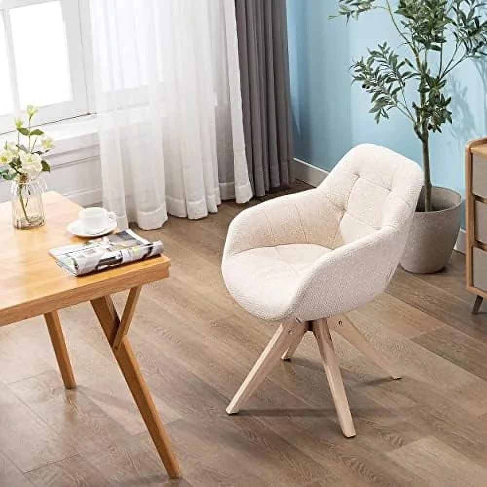 Mid Century Modern Fabric Accent Chair with Oak Wood Legs C6165