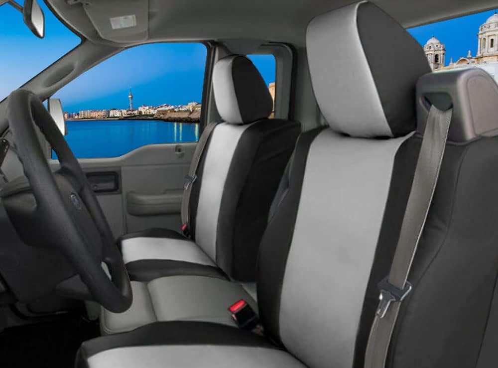 Custom Fit Neoprene Car Front Seat Covers Gray & Black D746059