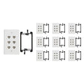 6 Port Cat6 Wall Plate, Female-Female, Pack of 10, White J544